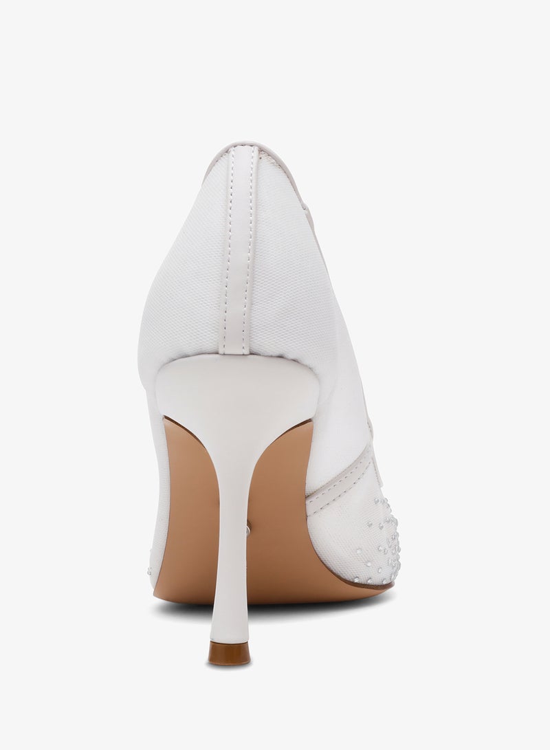 ستيف مادن حذاء بكعب مدبب مزين بالكريستال - Image 3